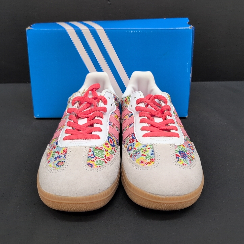 Adidas Samba OG x Liberty London Shoes Sneakers US 7 Pink Grey White JI0280 - Picture 4 of 13